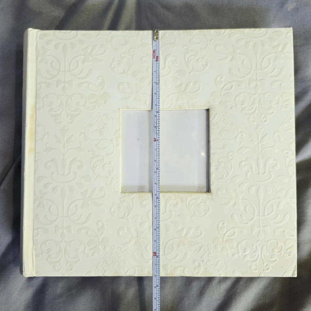COMING SOON Elegant White Damask Photo Album 9x9 Wedding Keepsake Memory Book